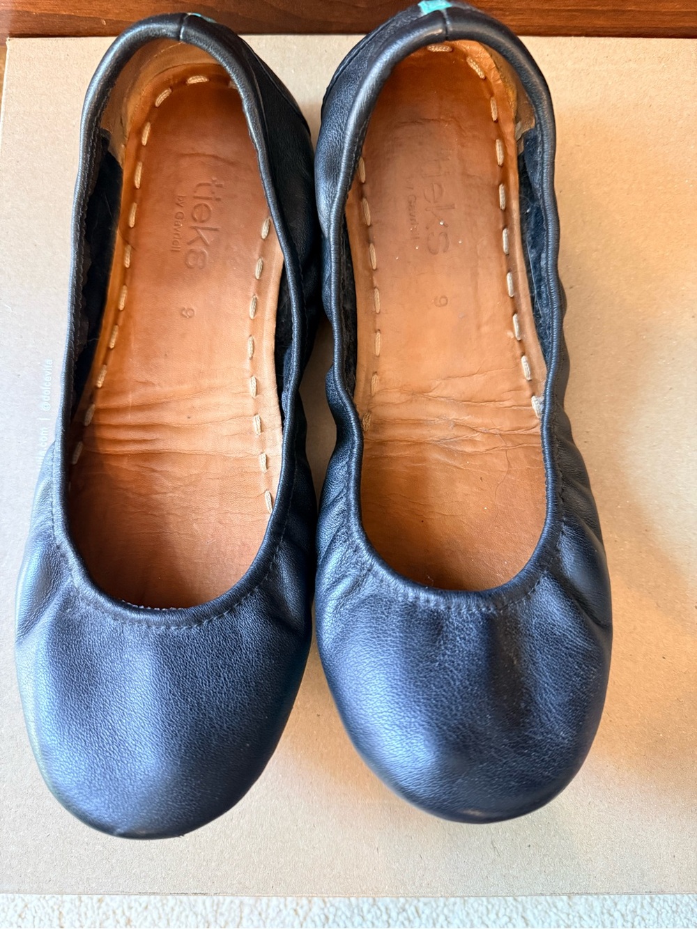Tieks Black Leather Ballet Flats — Classic Slip-On Loafers